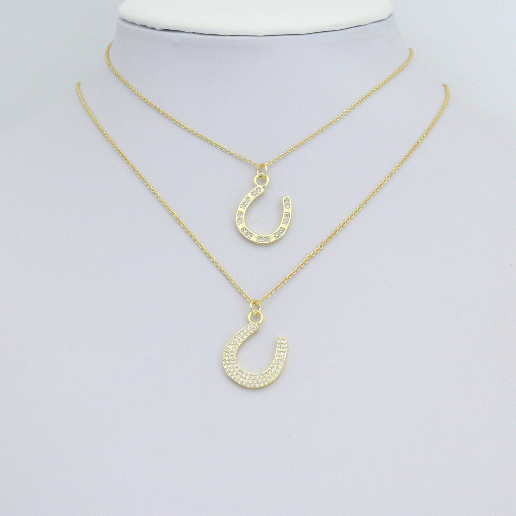 Clear CZ Gold Horseshoe Heart Butterfly Charm Pendant,Sku#LK1253