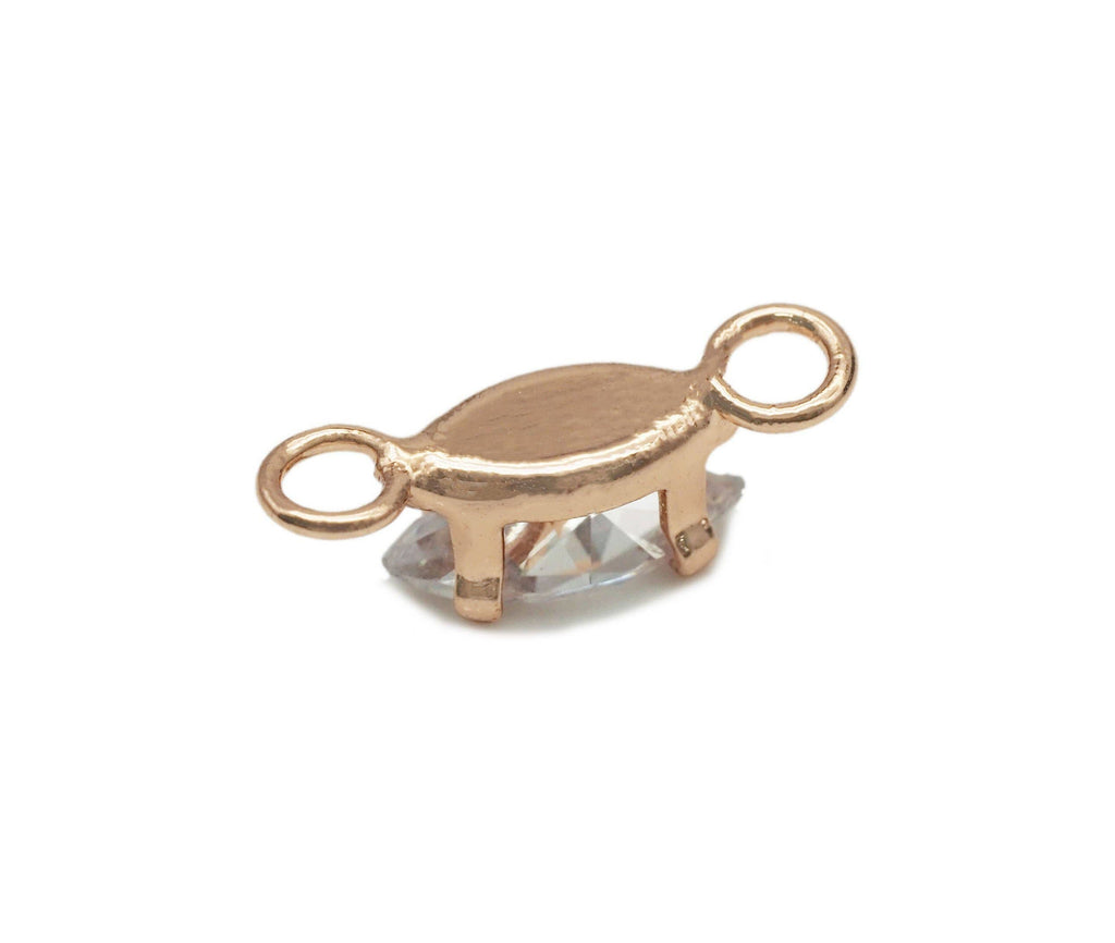 CZ Oval Shape Connector, Sku#Y653