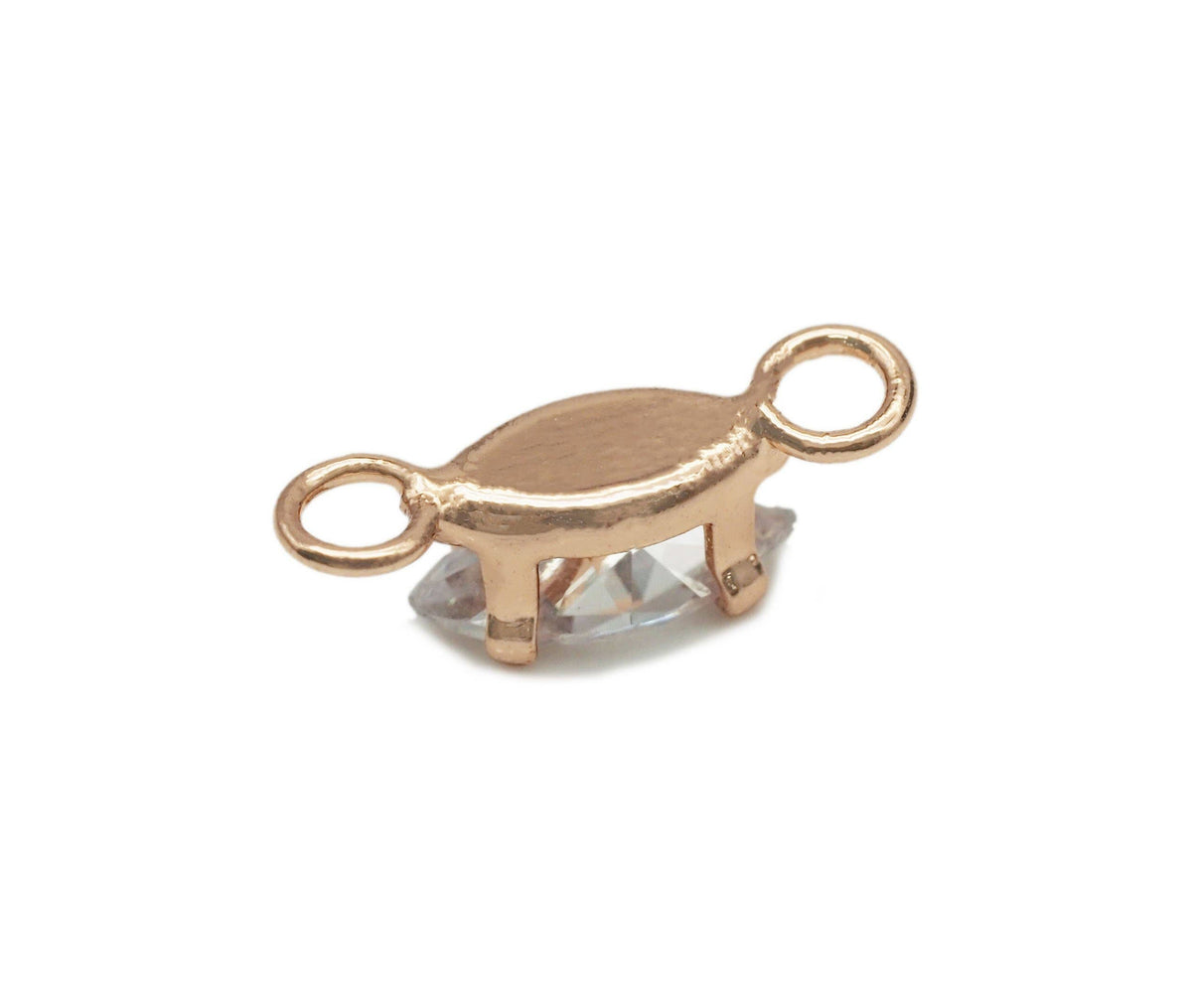 CZ Oval Shape Connector, Sku#Y653