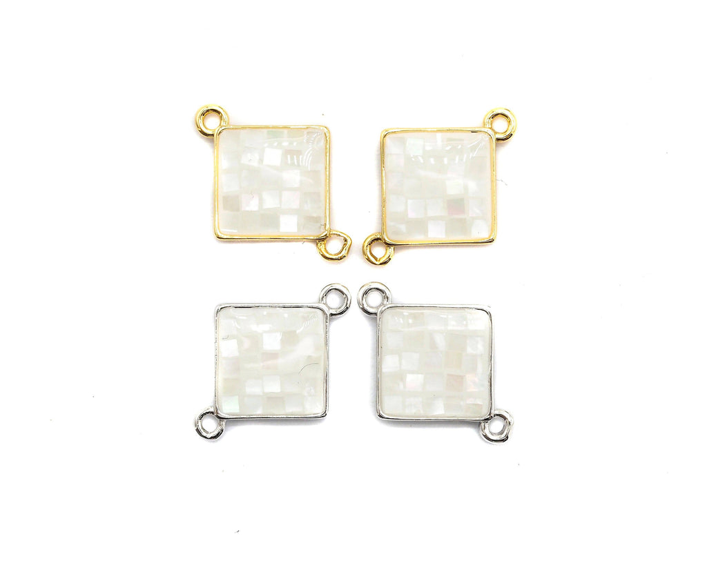Natural White Shell Rhombus Shape Charm, 18x14mm, Sku#Z285