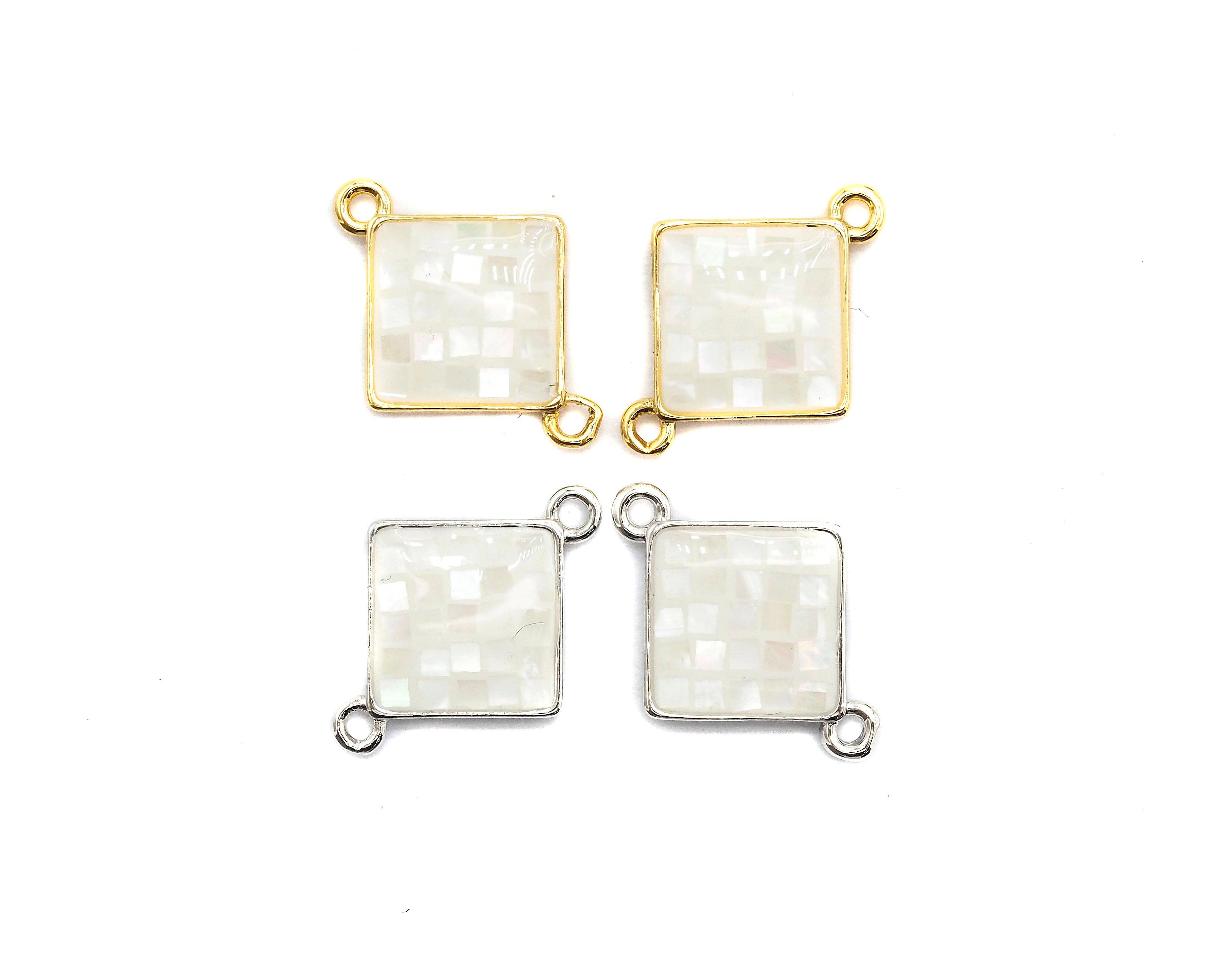 Natural White Shell Rhombus Shape Charm, 18x14mm, Sku#Z285