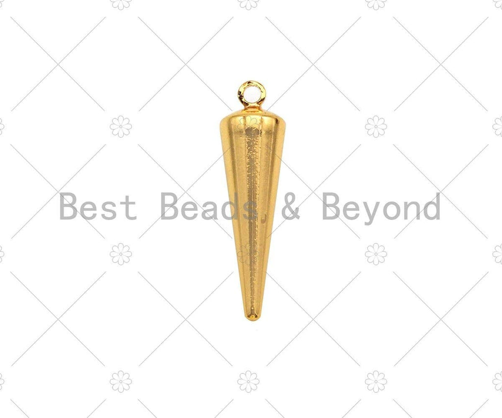3D Gold/Silver/Rose Gold Cone Shape Charm, Spike Charm, Jewelry Supplies, DIY Jewelry, Spike Necklace Bracelet Earring Charm, sku#Y304