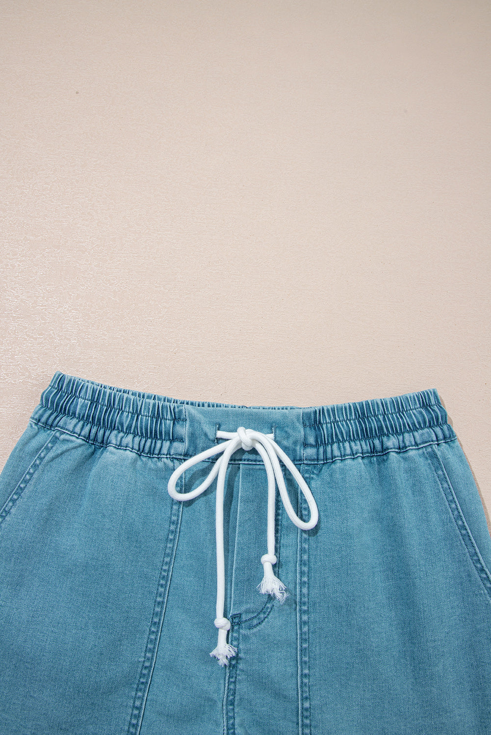 Elle Elastic Waistband Shorts-Threaded Pear