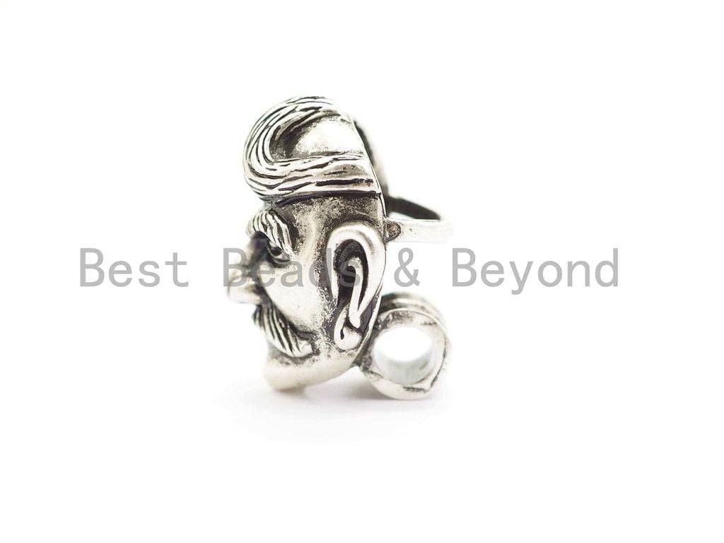 Antique Old Man Head Bead, For 550 Paracord EDC Survival Bracelet, Men's Bracelet Beads, Paracord KeyChain Beads,19x22x17mm,1pc,sku#Y126