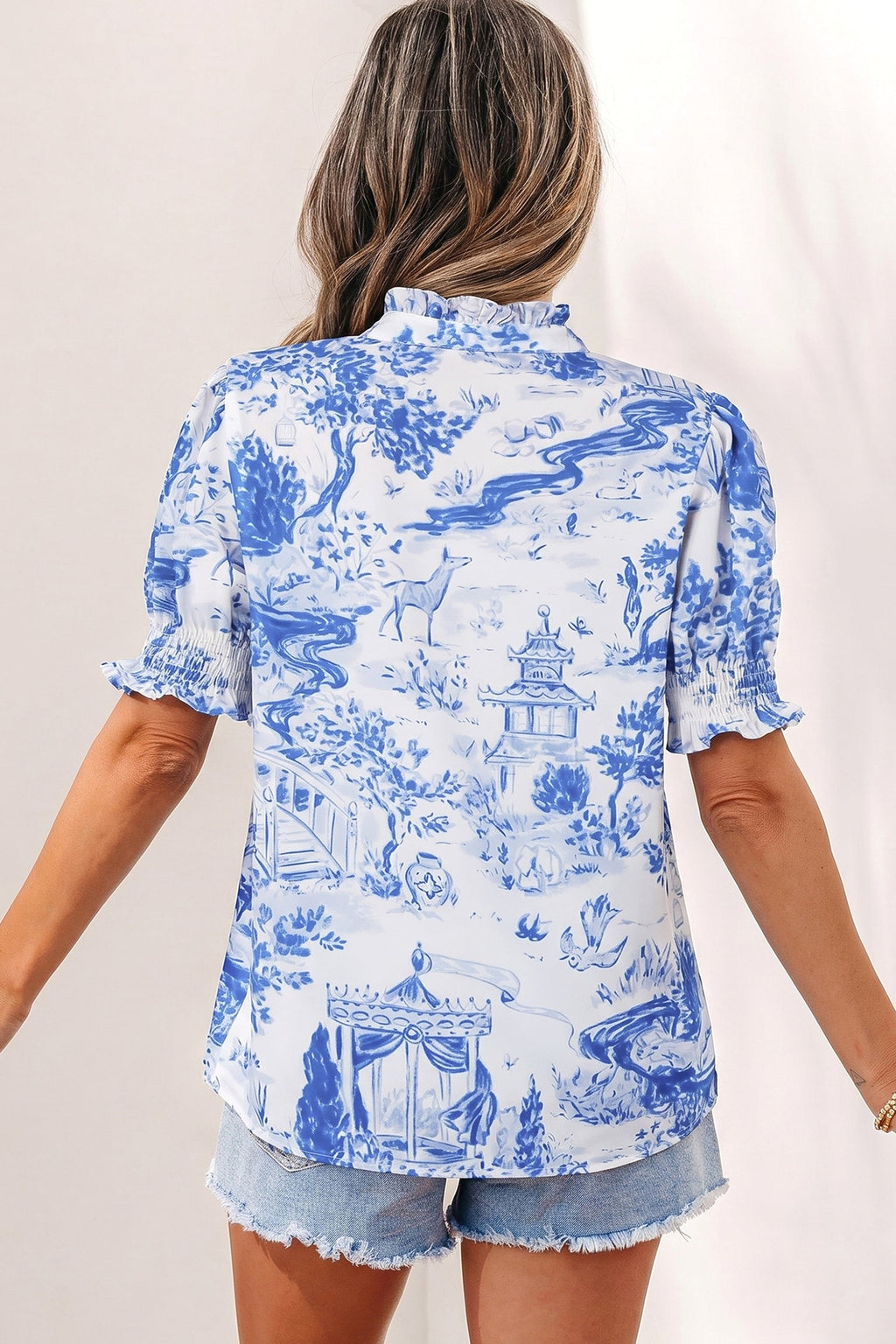 Maddie Paradise Striped Detail Blouse