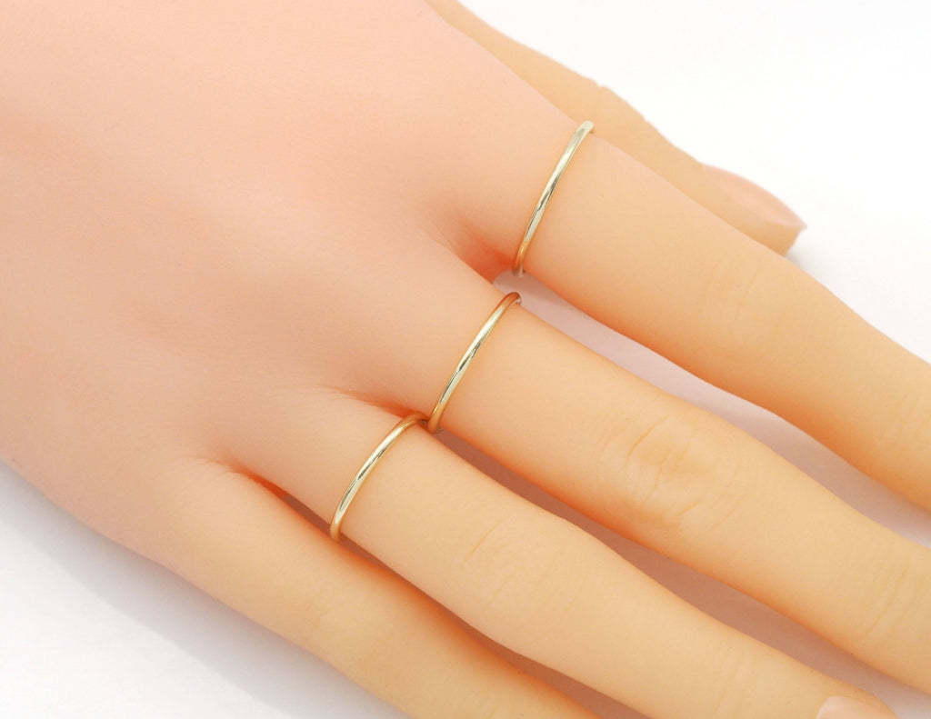 Plain Gold Thin Adjustable Stackable Ring, Sku#LX157