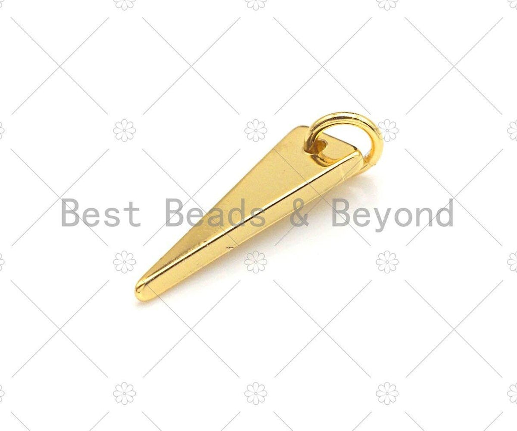 18k Shiny Gold Finish Triangle Charms, Dainty Triangle Charms, Triangle Pendant, 6x18mm, Sku#Y273