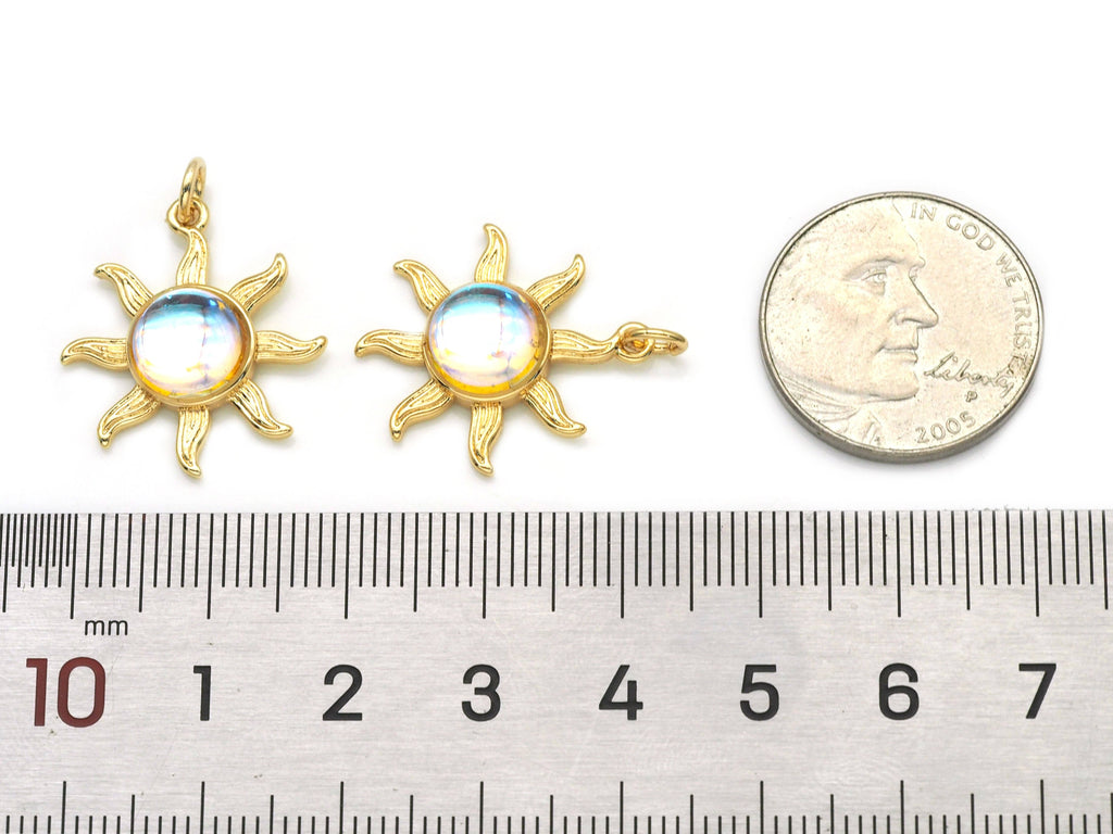 Moonstone Sun Charm, Sku#F1522