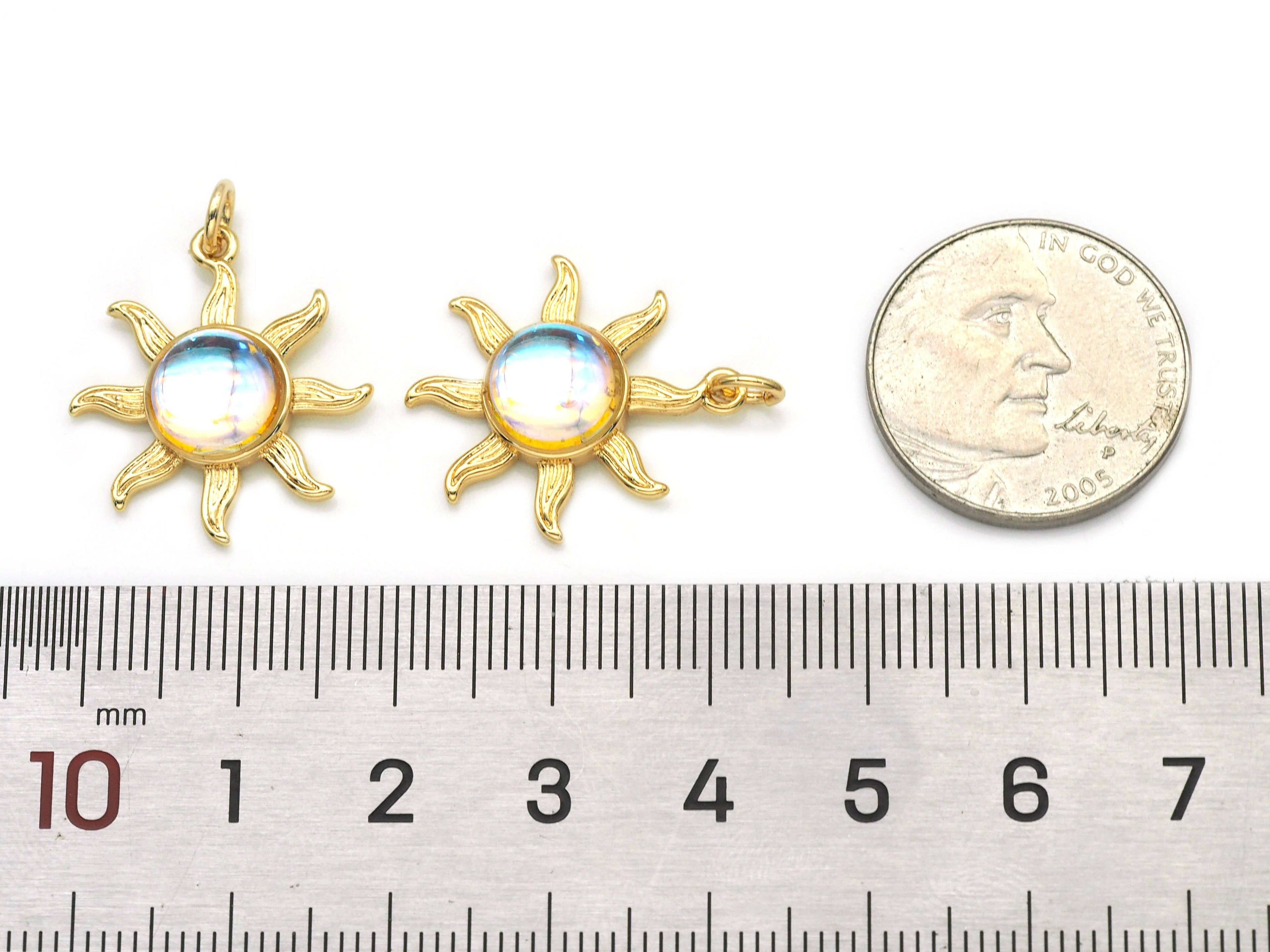 Moonstone Sun Charm, Sku#F1522