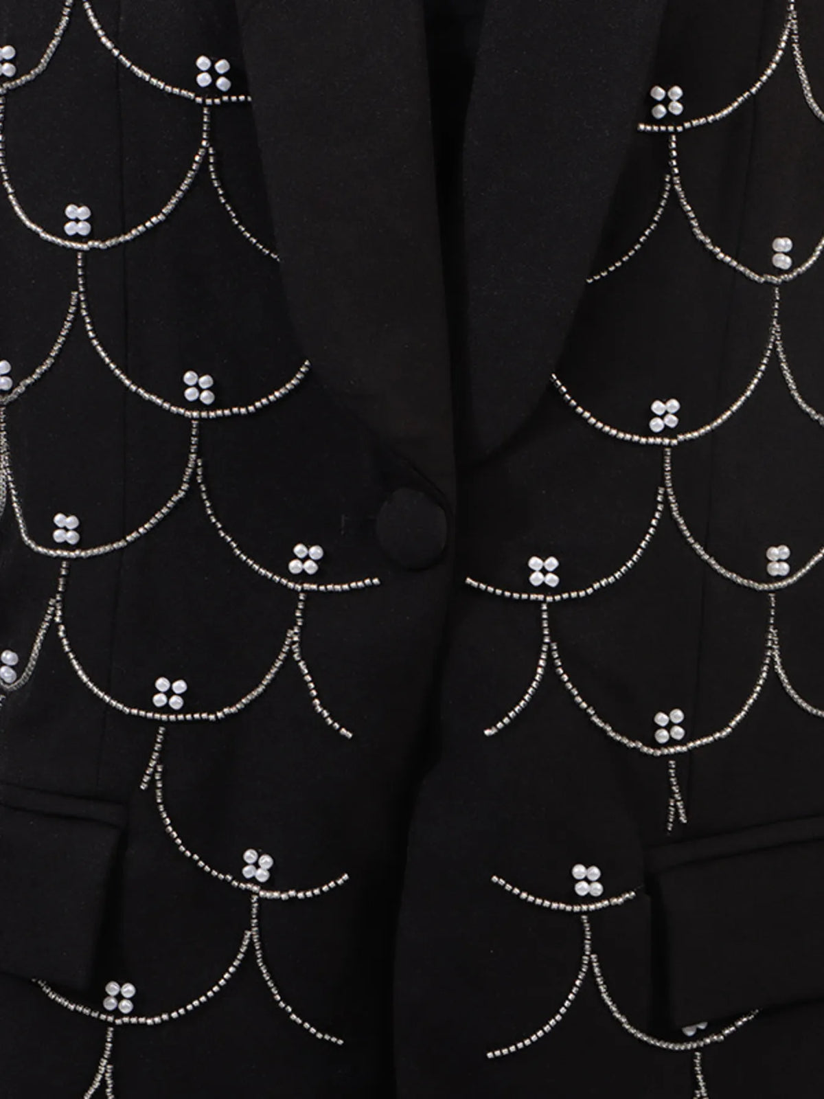 Pearl Detail Long Sleeve Blazer