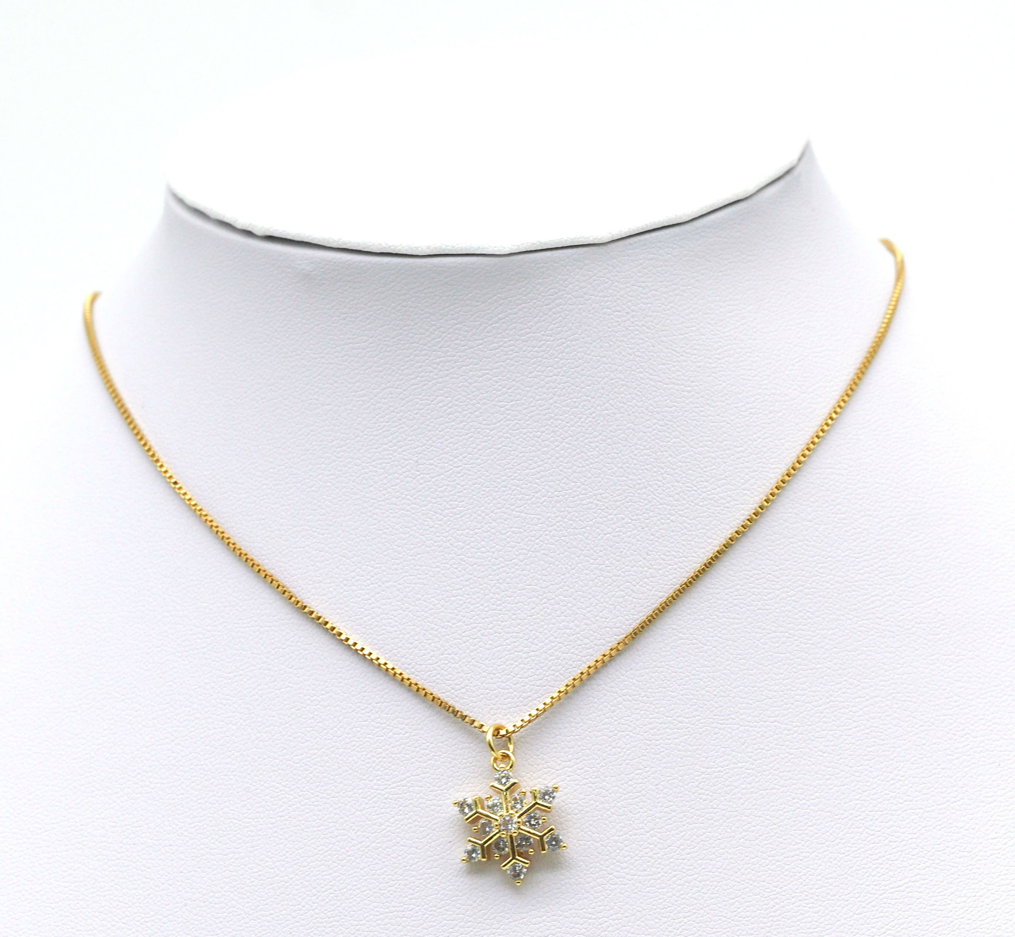CZ Snowflake Charm, Sku#F1464