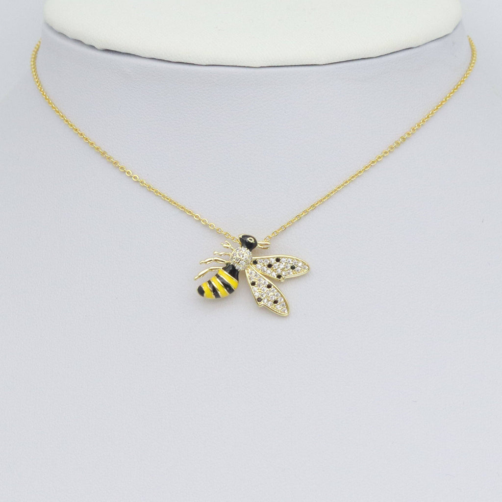 Yellow Bumble Bee Charm Pendant, Sku#LX744