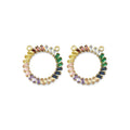 Colorful Baguette CZ Round Ring Charm, Sku#LX308-Bestbeads & Beyond
