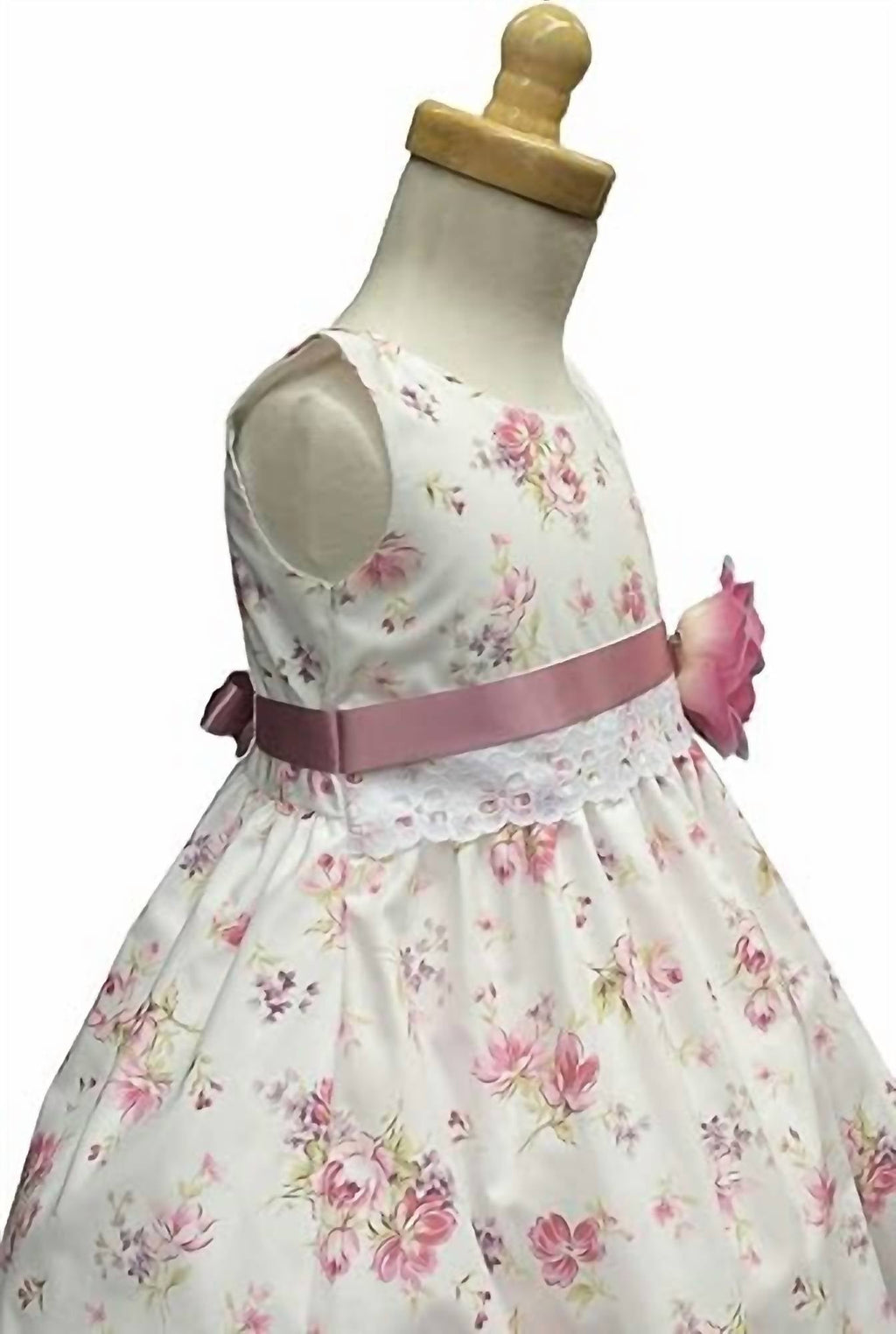 Girl's Cotton Floral Print Easter Dress