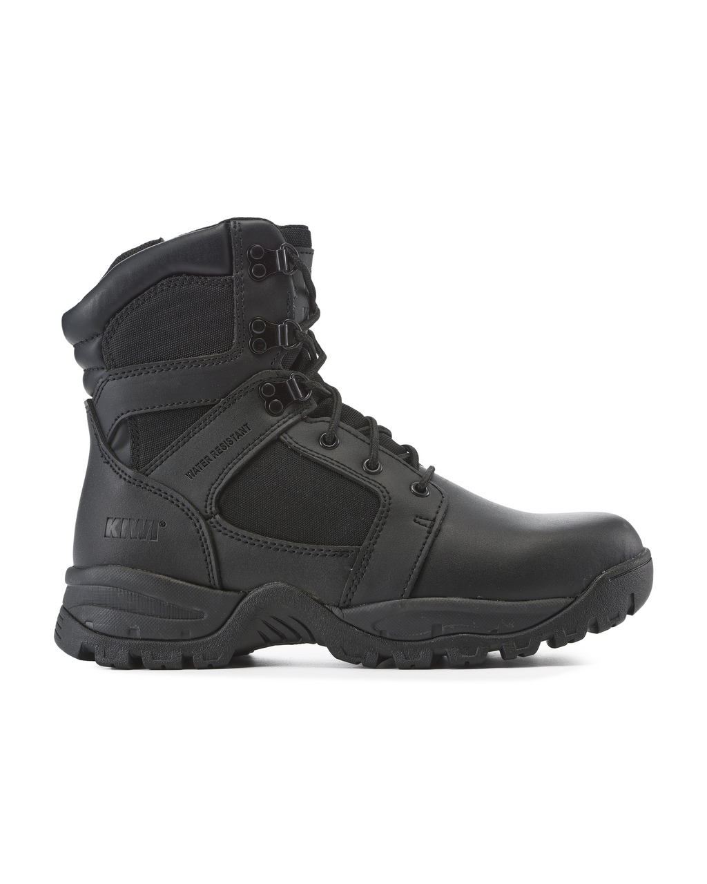 Kiwi Rugged Black Action Leather 7" Zipped Water Resistant Tactical Boots [R62300]