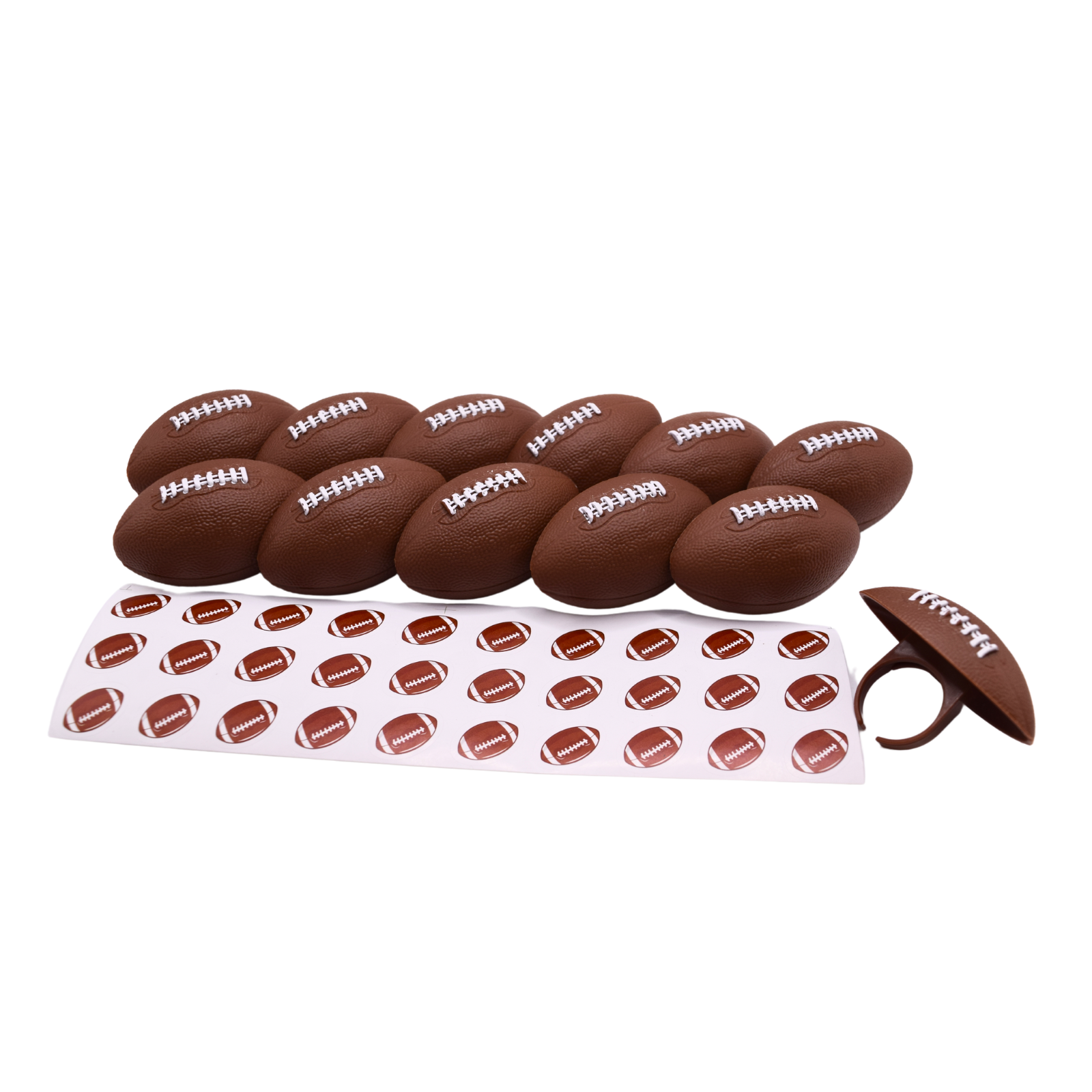 54 Pieces-Plastic Football Cupcake Rings