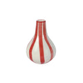 Stripe Bud Vase | Red Handpainted Ceramic | 4.75 Inch