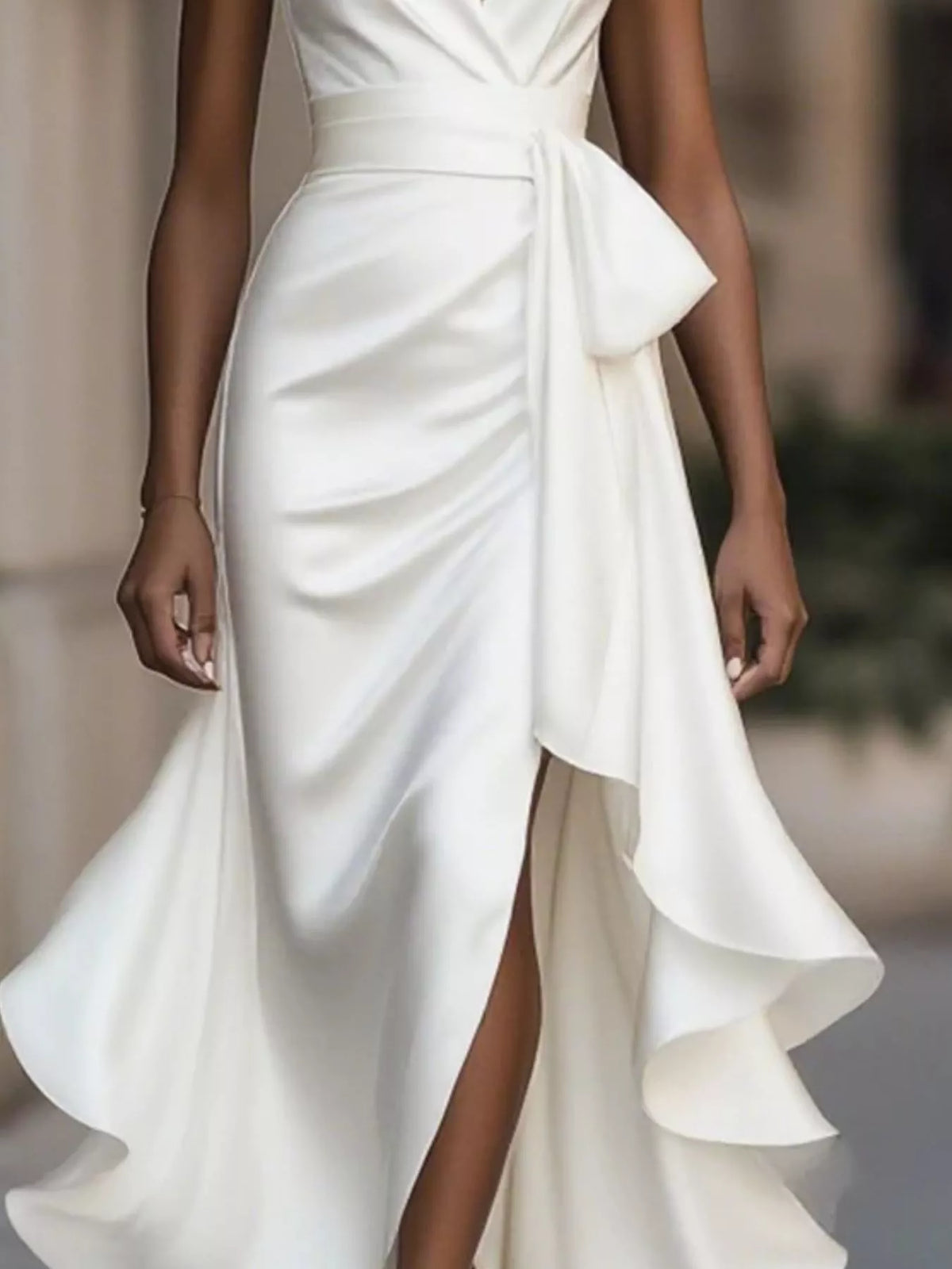Ruffled Halter Neck Maxi Dress