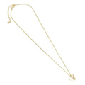 CZ Link Gold Butterfly Pendant Adjustable Necklace, Sku#EF479
