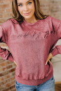 Kaia Mineral Wash Loose Sweatshirt-Threaded Pear