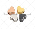 5pc/10pc Shiny Heart Spacer Beads, Gold/Silver/Rose Gold/Black Heart Beads, Dainty heart Space pave Beads, 3x7mm, sku#Y306