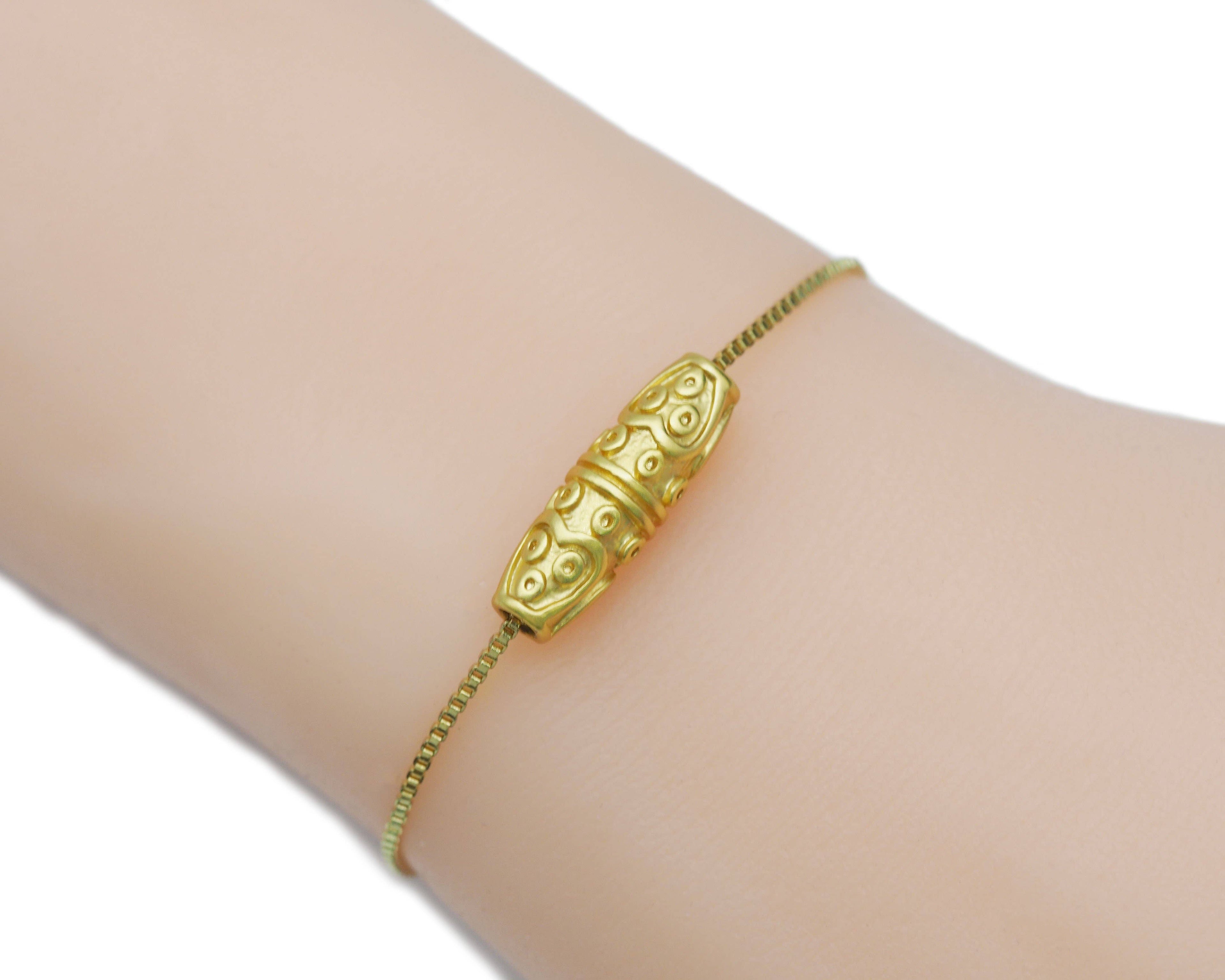 Matt Gold Oval Tube Spacer Beads, Sku#LX38