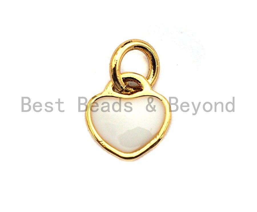 NEW Enamel Heart Pendant,Cz Micro Pave Oil Drop Heart pendant,Enamel Charm,Enamel Jewelry,7x8mm,sku#Z385