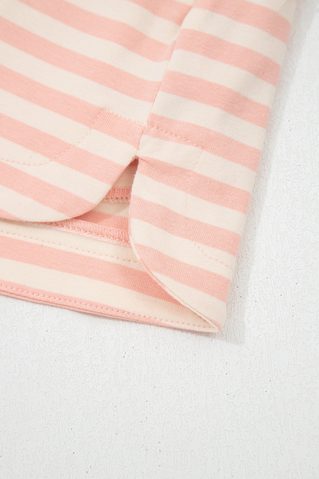 Adelina Stripe Contrast Loose Tee Set-Threaded Pear