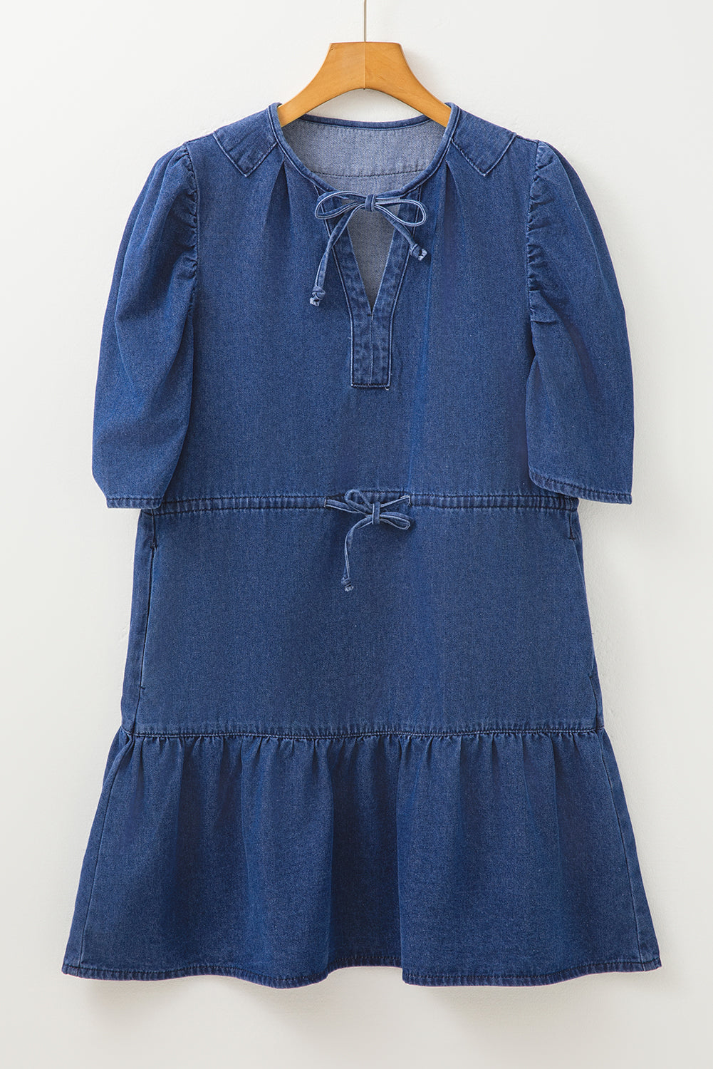 Annabelle Puff Sleeve Mini Dress-Threaded Pear