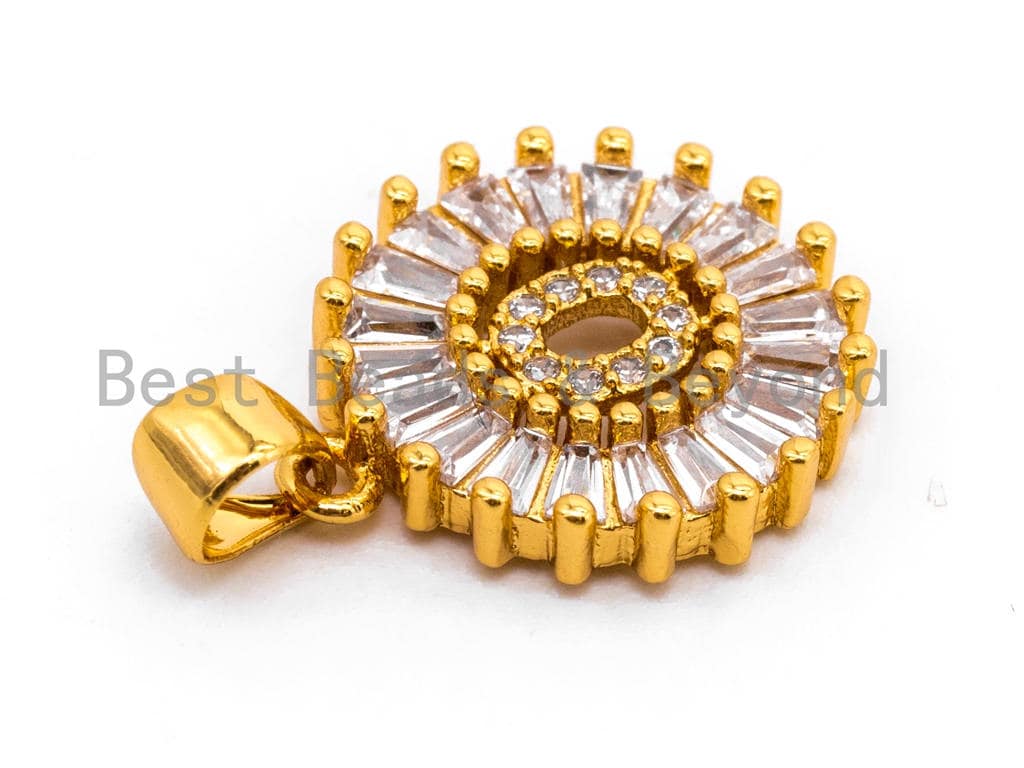 CZ Micro Pave Initial Letter O Charm/Pendent Beads,Cubic Zirconia Pave Alphabet Beads Pendent, Gold/Silver Finish,16x18mm,sku#Z233