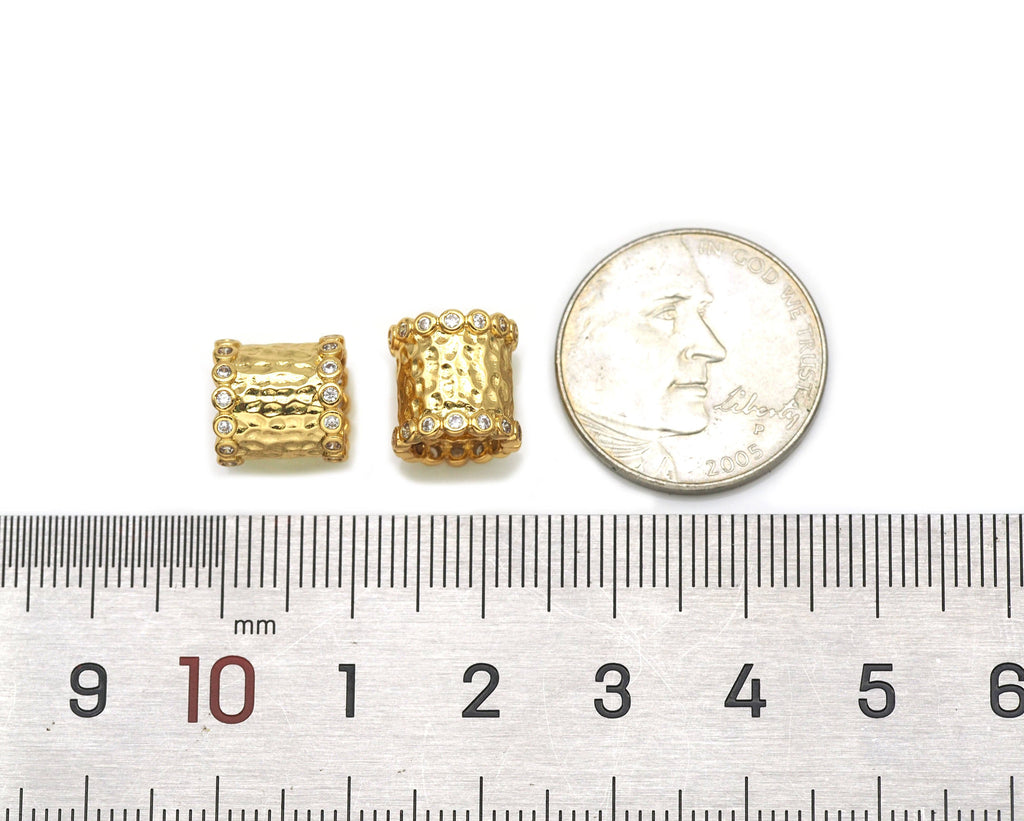 Big Hole CZ Tube Spacer Beads, Sku#Y609