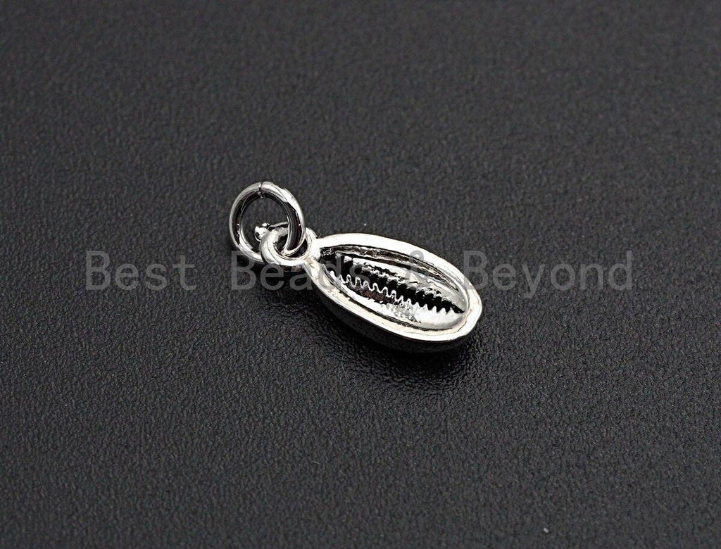Oval Shell Shaped Pendant/Charm, Cubic Zirconia Pendant Charm,6x13mm,sku#Z562