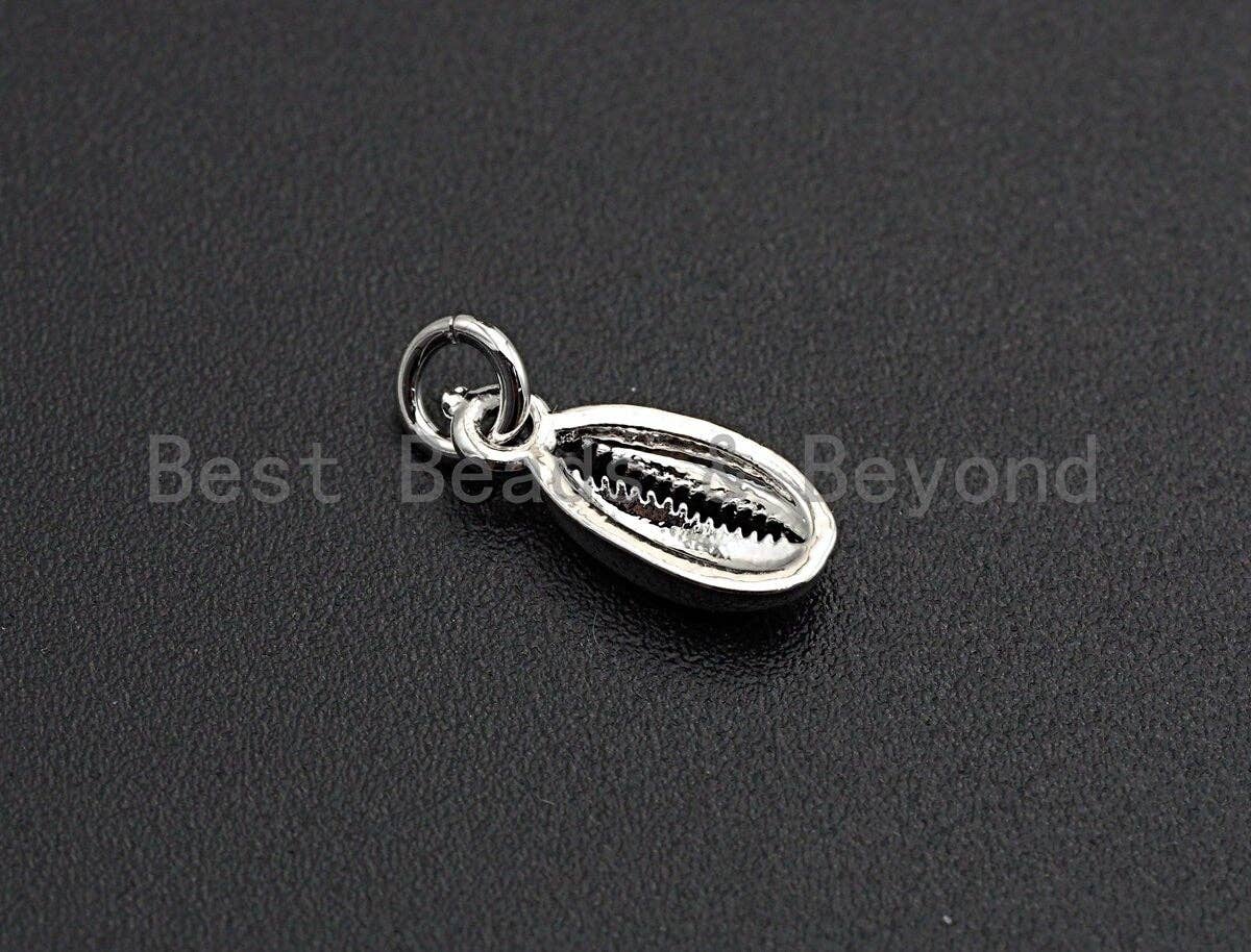 Oval Shell Shaped Pendant/Charm, Cubic Zirconia Pendant Charm,6x13mm,sku#Z562
