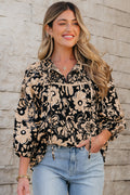 Camilla Bracelet Sleeve Boho Blouse-Threaded Pear