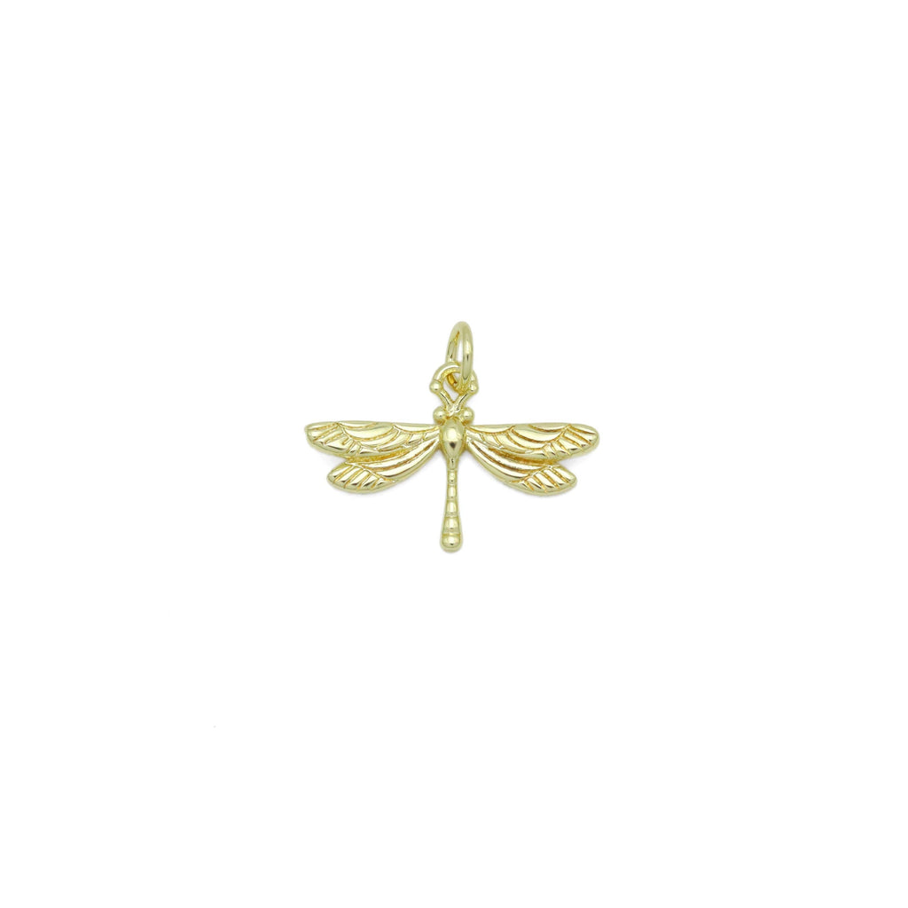 Gold Dragonfly Charm Pendant, Sku#Y985
