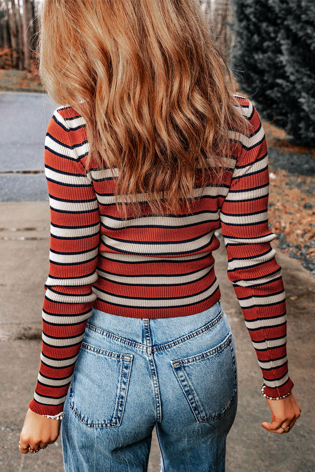 Martha Knit Slim Fit Top-Threaded Pear