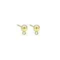 Gold Round Ball Stud Earrings with hoop, Sku#LX383