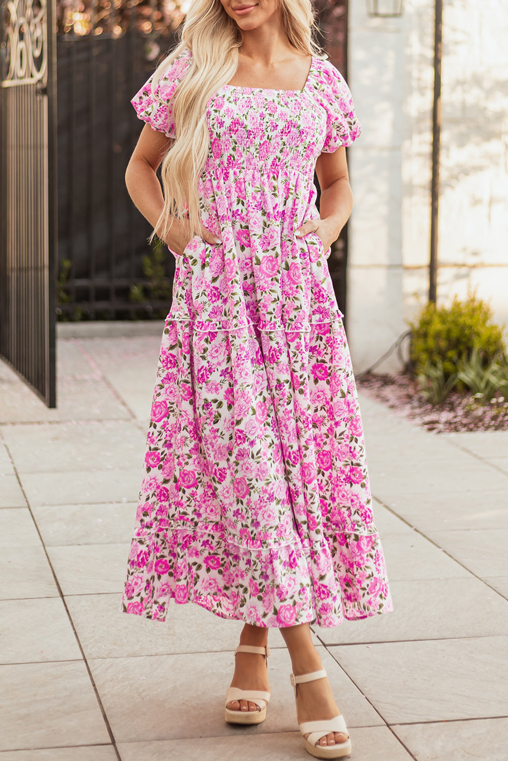 Raina Sleeve Flowy Long Dress