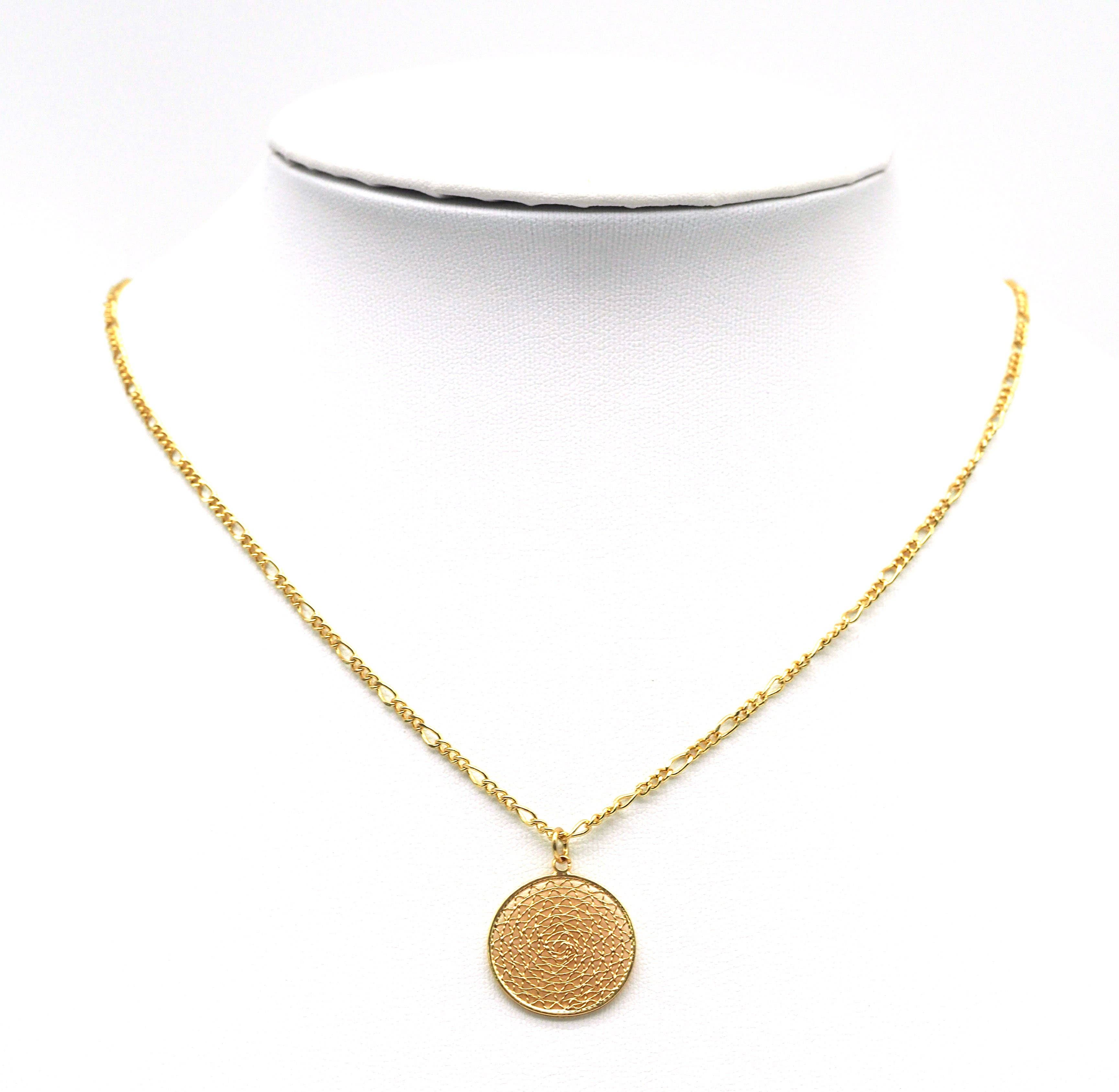 Gold Filigree Round Charm, Sku#ZX82