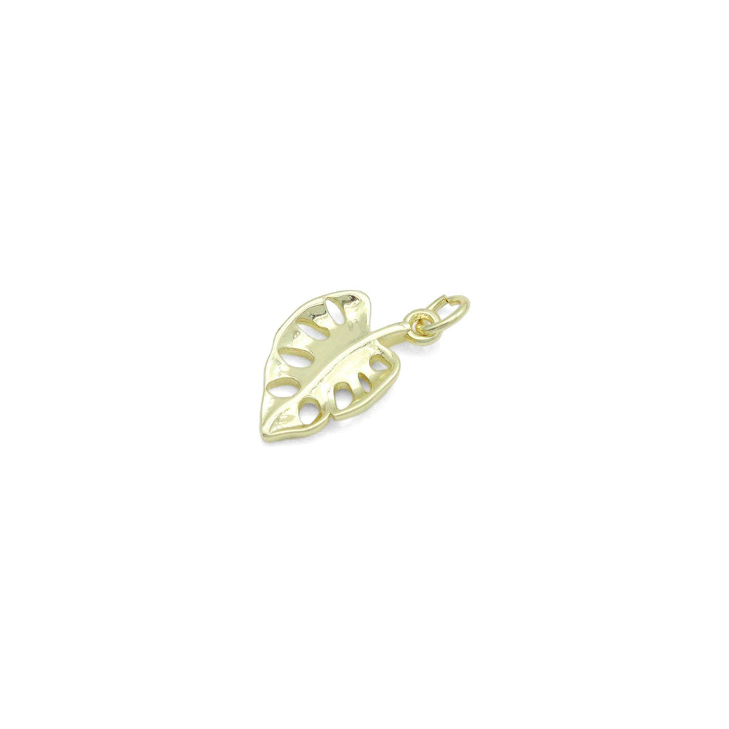 Gold Silver Leaf Charm Pendant, Sku#LX842