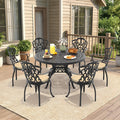 Alora 7-Piece Cast Aluminum Patio Furniture Set With Black Frame And Off-White Cushions (SAK12948)