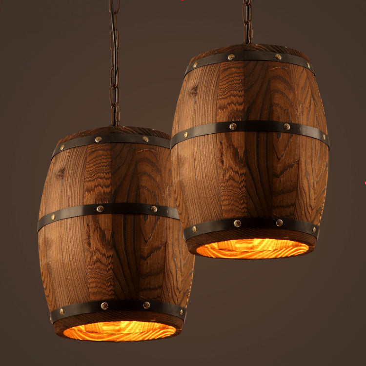 Rustic barrel wooden chandeliers
