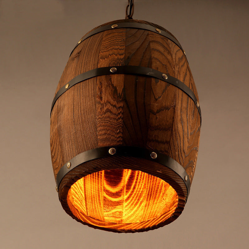 Rustic barrel wooden chandeliers