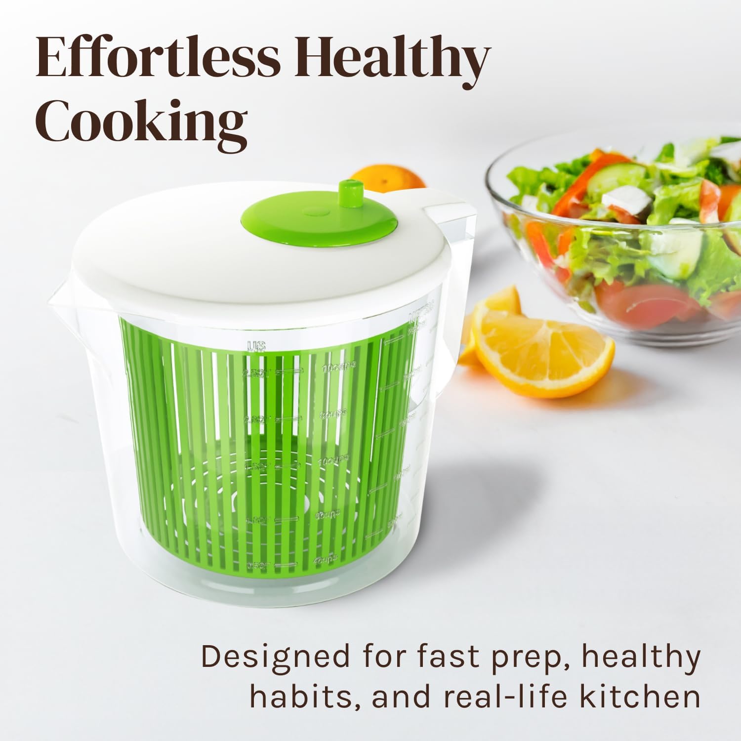 Single Serve Salad Spinner & Measuring Cup Bowl