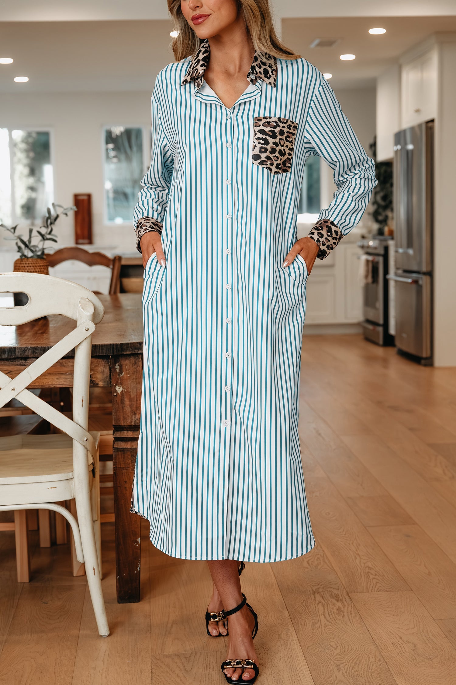 Savannah Contrast Patchwork Long Shirt