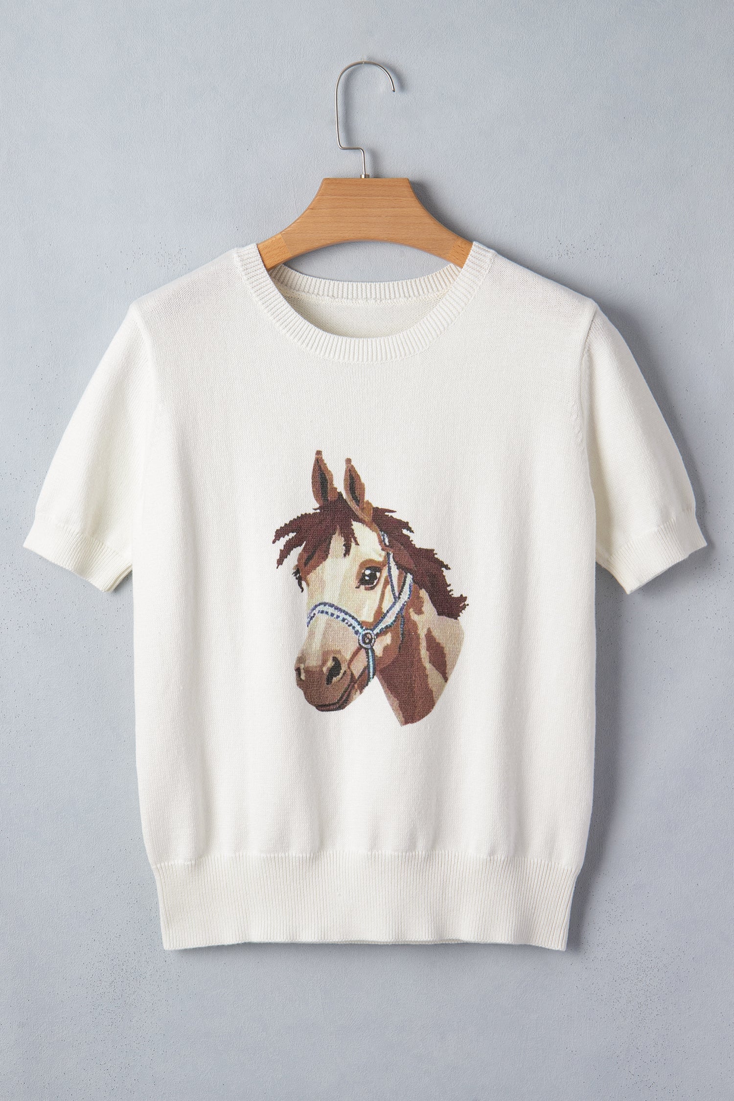Regina Printed Short Sleeve Sweater
