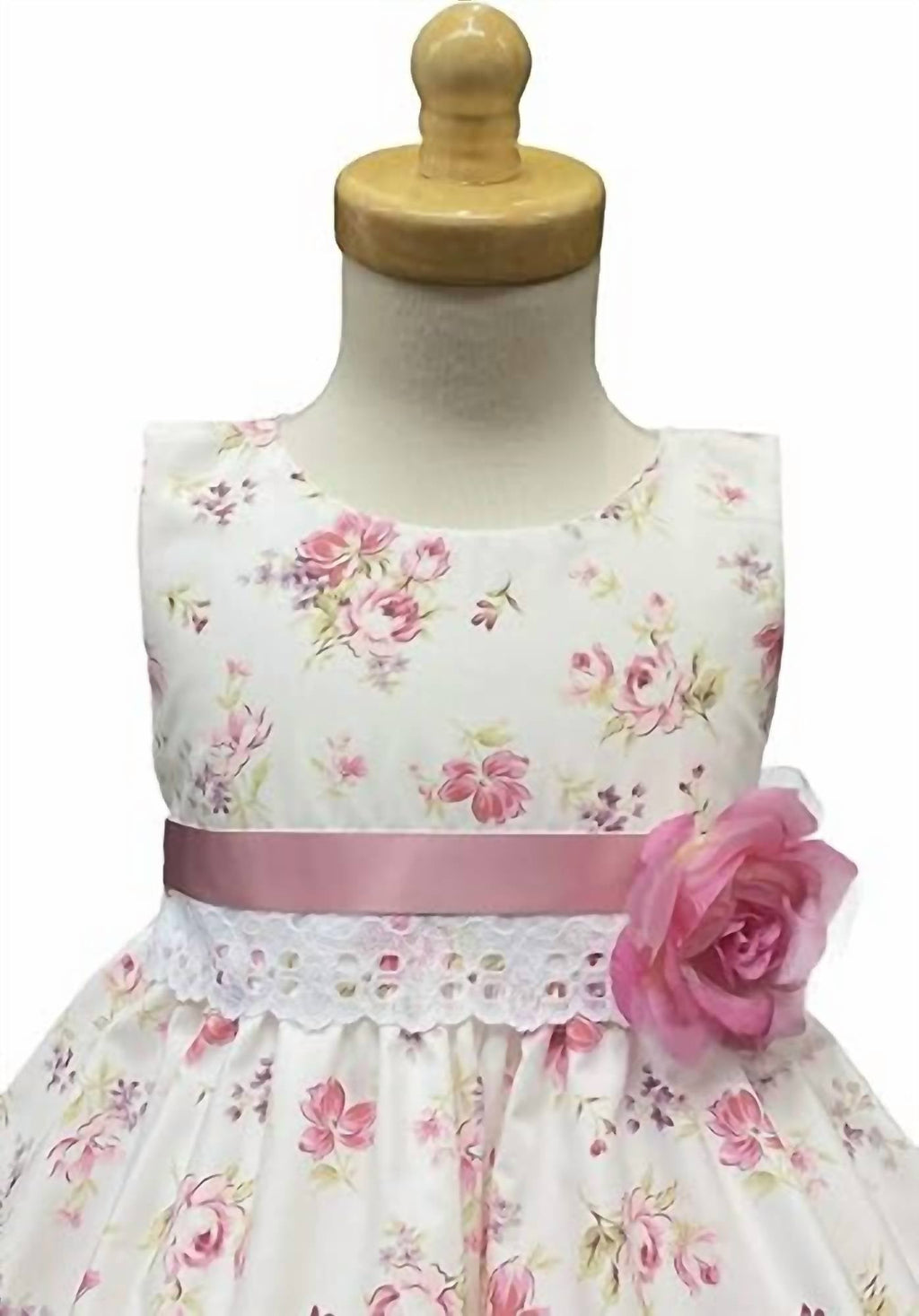 Girl's Cotton Floral Print Easter Dress