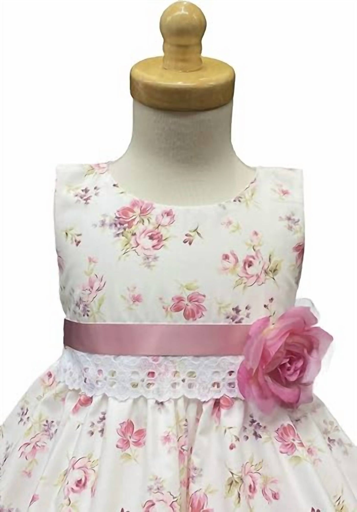 Girl's Cotton Floral Print Easter Dress