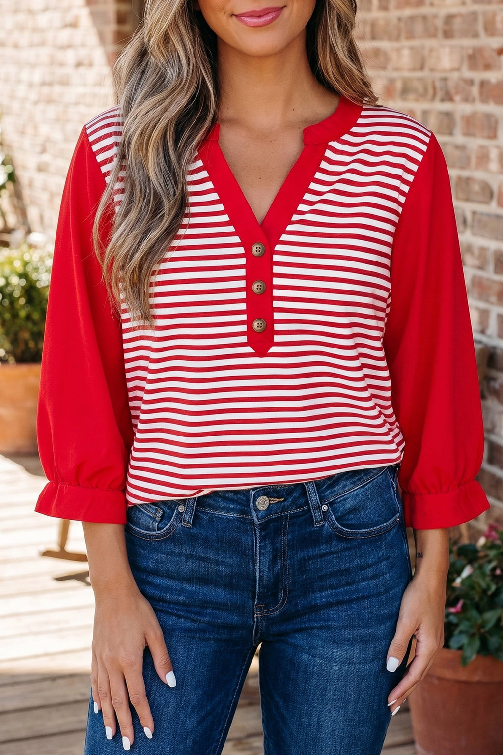 Wrenley 4 Sleeve Patchwork Top