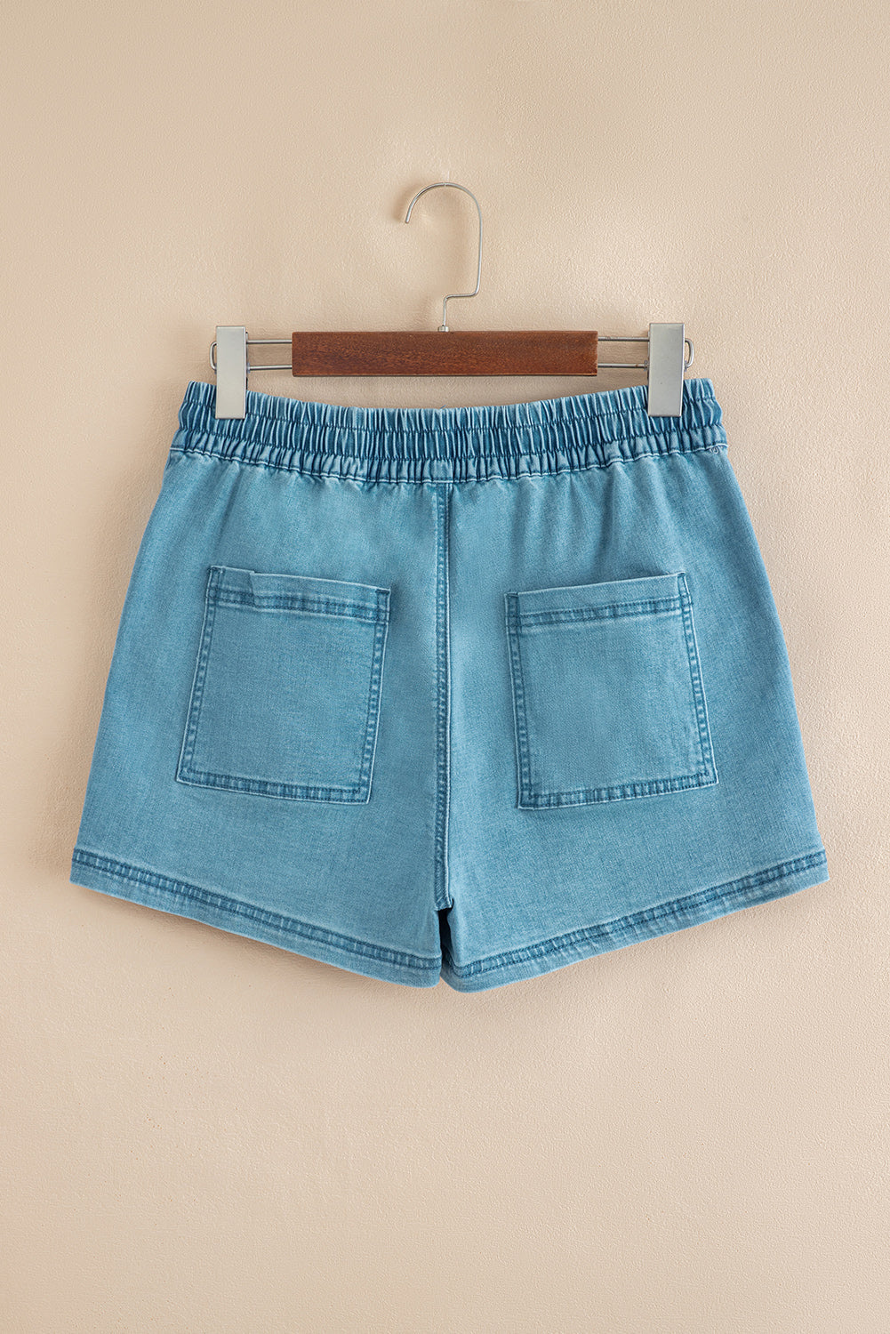 Elle Elastic Waistband Shorts-Threaded Pear